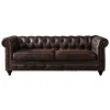 * Providence Chesterfield Brown Faux Leather Tufted Sofa, 79 Opening Sales Online