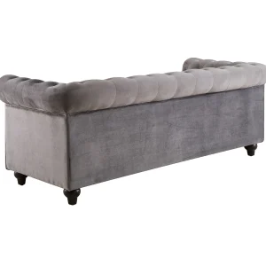 * Providence Chesterfield Grey Velvet Tufted Sofa, 79 Promotion Hot