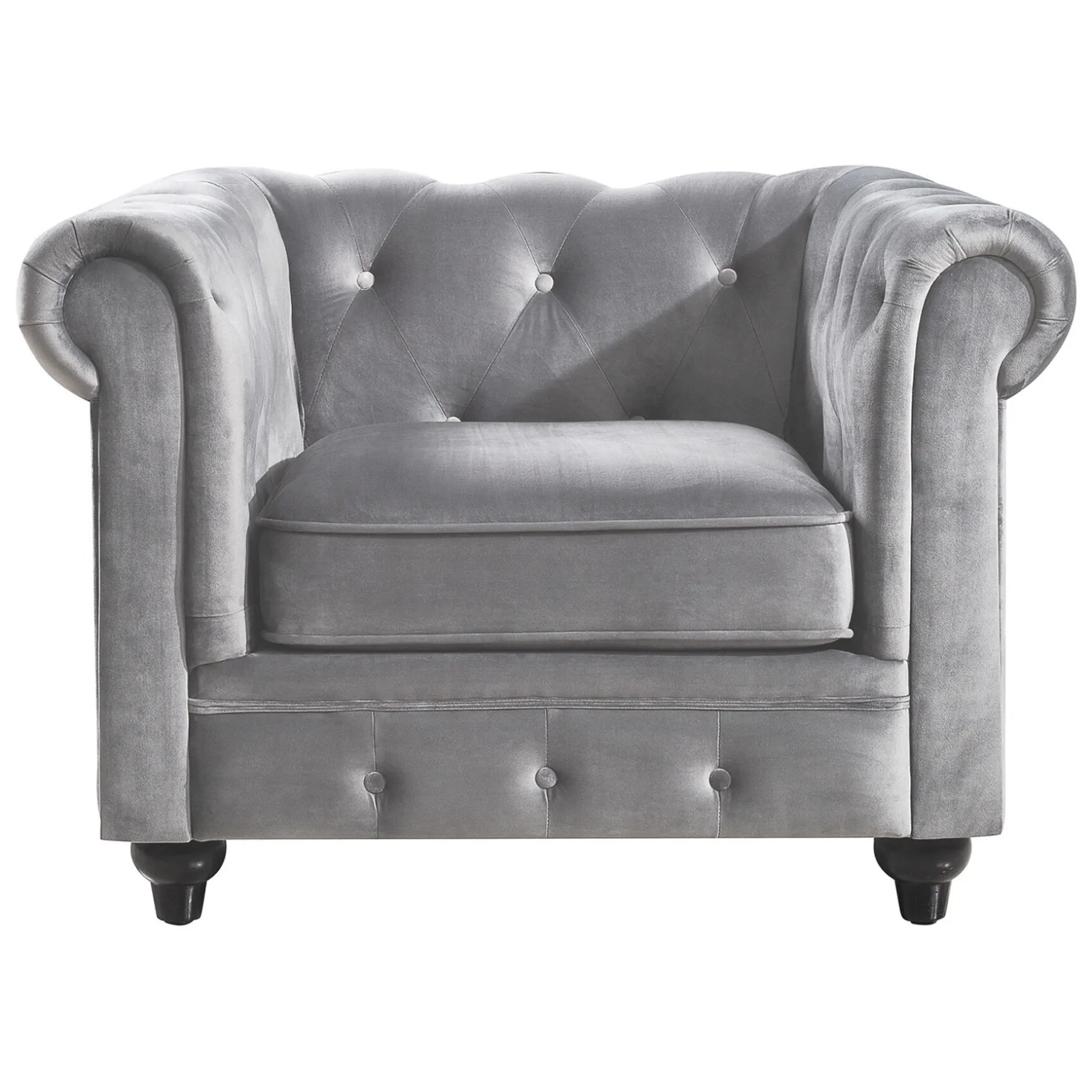 * Providence Chesterfield Tufted Grey Velvet Rolled Arm Chair Discount Online Best