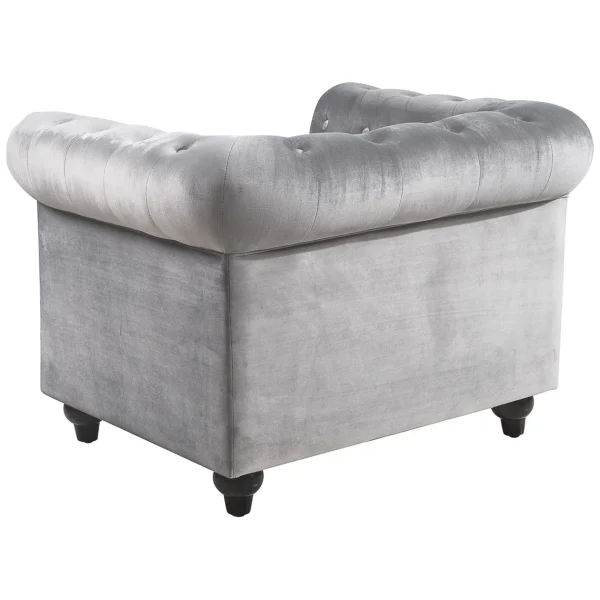 * Providence Chesterfield Tufted Grey Velvet Rolled Arm Chair Discount Online Best