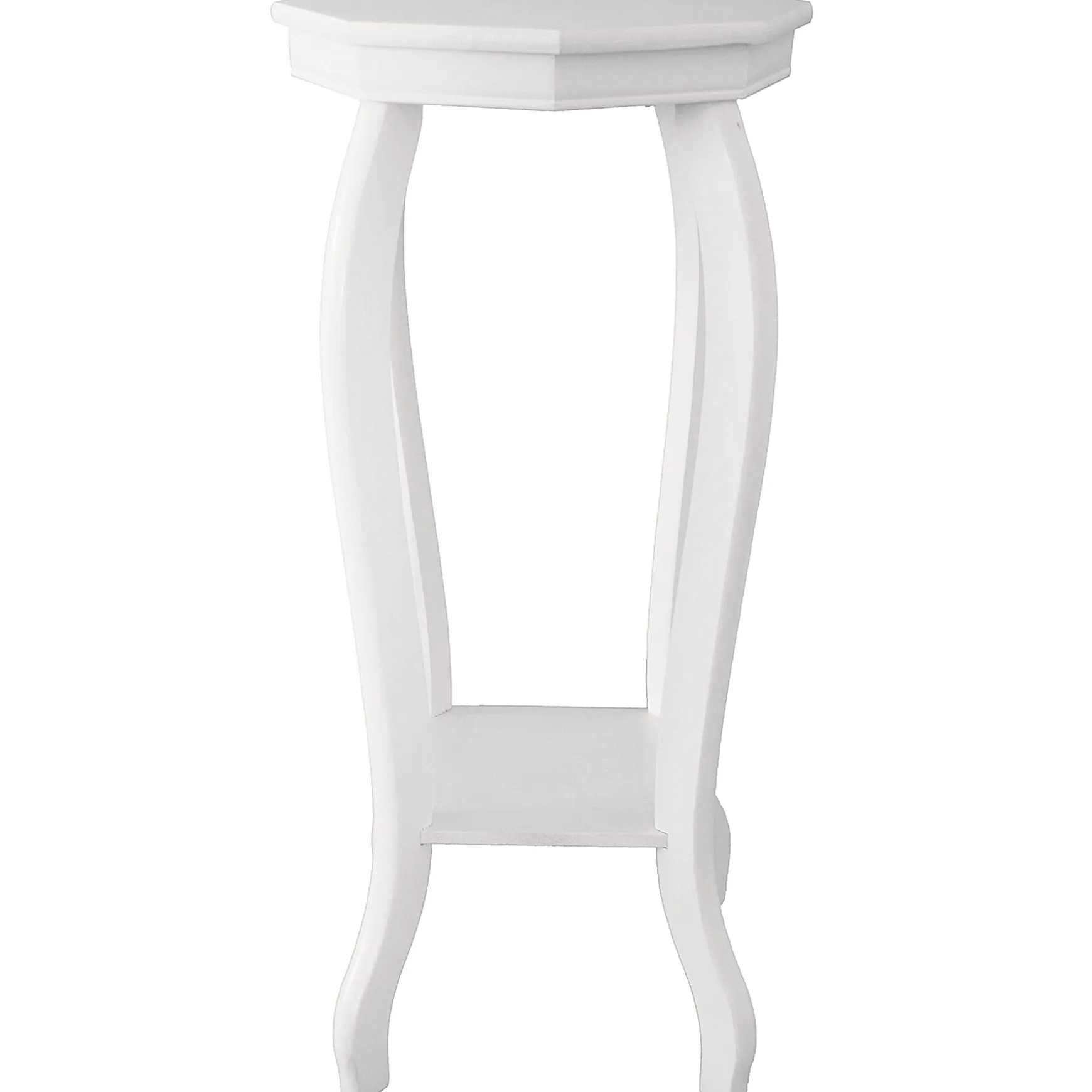 * Providence White Wood Octagon Top Plant Stand Opening Sales Hot