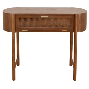 * Reston Round Corner Wooden Console Table Less Expensive Clearance