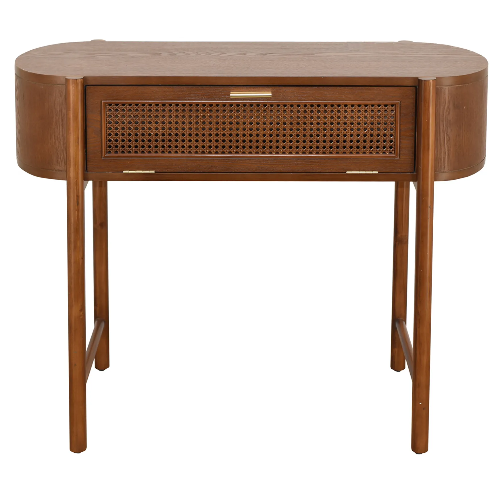 * Reston Round Corner Wooden Console Table Less Expensive Clearance