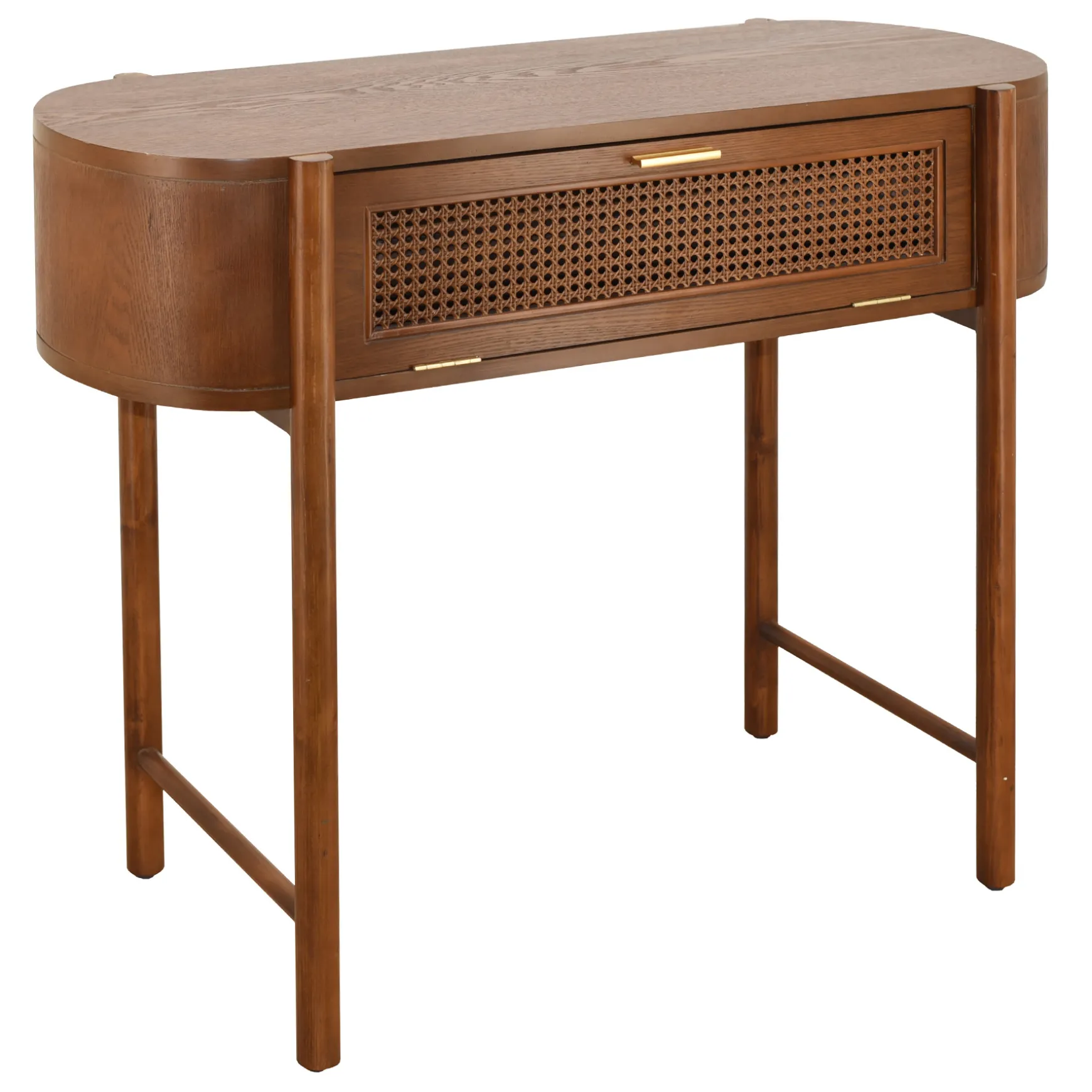 * Reston Round Corner Wooden Console Table Less Expensive Clearance