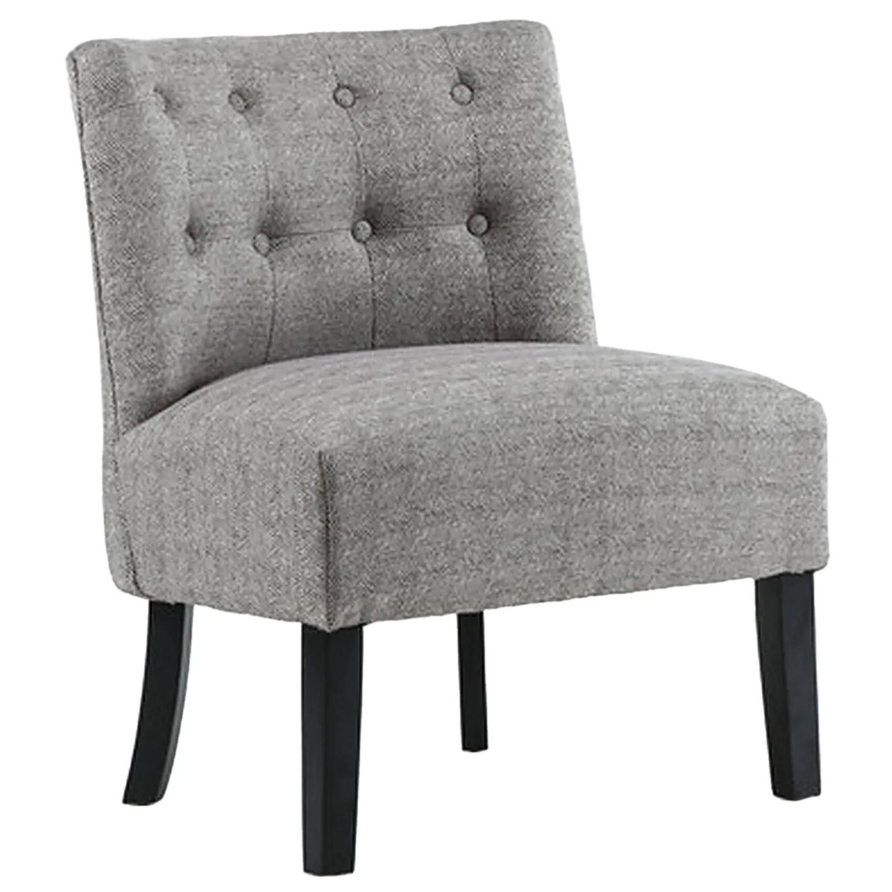 * Rich Dark Grey Tufted Armless Accent Chair With Performance Fabric Opening Sales New