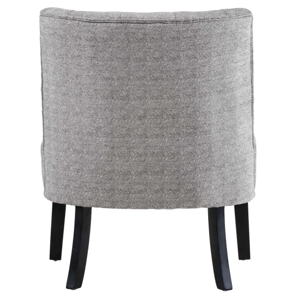* Rich Dark Grey Tufted Armless Accent Chair With Performance Fabric Opening Sales New