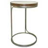 * Round Clear-Top Metal C-Table, Small Opening Sales Sale