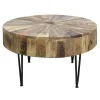 * Round Mango Wood Coffee Table With Metal Hairpin Legs Cheaper Cheap