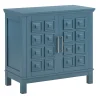 * Sadie 2-Drawer Geometric Cabinet, Turquoise Clearance New