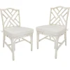 * Set Of 2 Grace Mitchell Dana White Rattan Dining Chair Gift Selection New