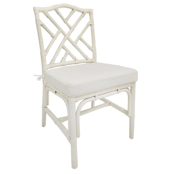 * Set Of 2 Grace Mitchell Dana White Rattan Dining Chair Gift Selection New
