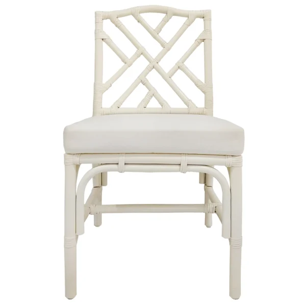 * Set Of 2 Grace Mitchell Dana White Rattan Dining Chair Gift Selection New