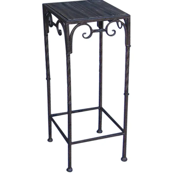 * Square Wood Top Plant Stand With Brown Twist Metal Leg, Large Discount Online Flash Sale