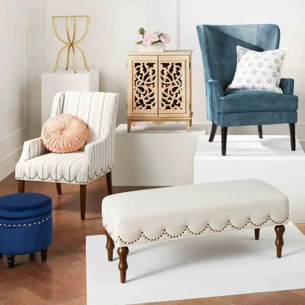 * Stanley Navy Storage Ottoman Premium Cheap