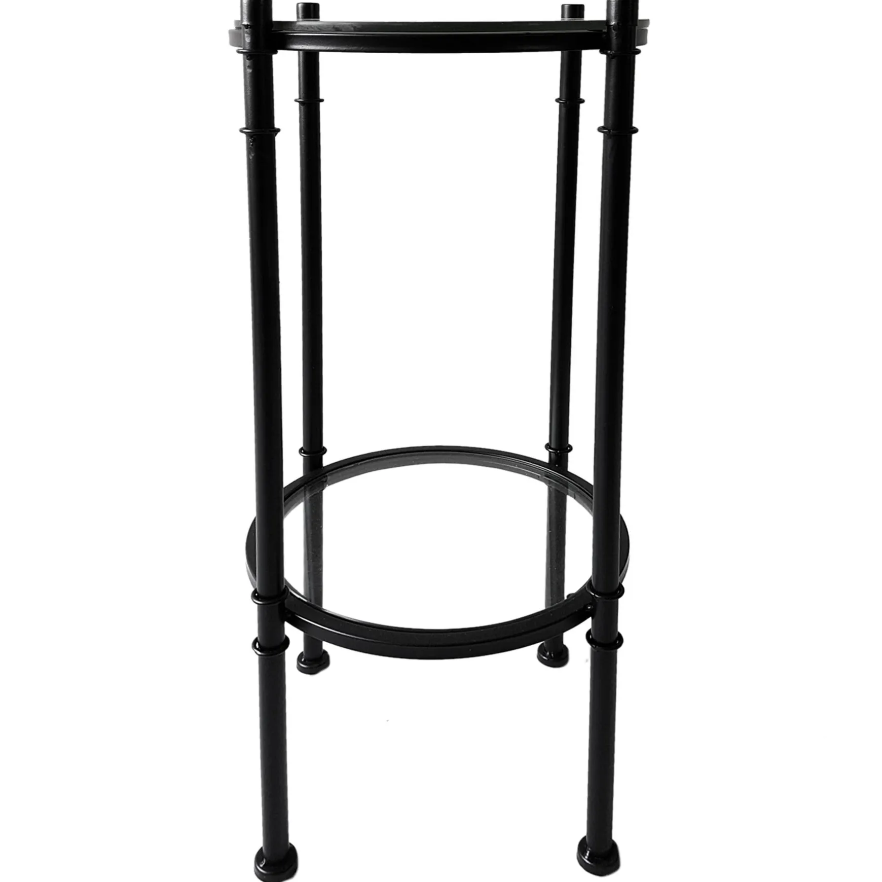 * Tempered Glass Top With Black Metal Frame 2 Tier Plant Stand Promotion Shop