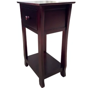 * Theodore Brown 1-Drawer Thick Leg End Table, 26 Gift Selection Fashion