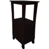 * Theodore Dark Brown 2-Drawer Thick Leg Accent Table, 29.5 Less Expensive New