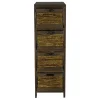 * 4-Tier Brown Wooden Shelf With Maize Drawers Discount Online Store