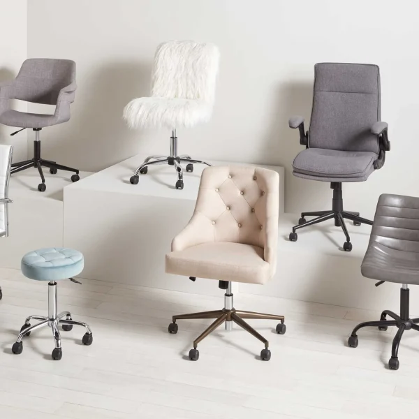 * Tufted Cream Adjustable Office Chair Promotion Shop