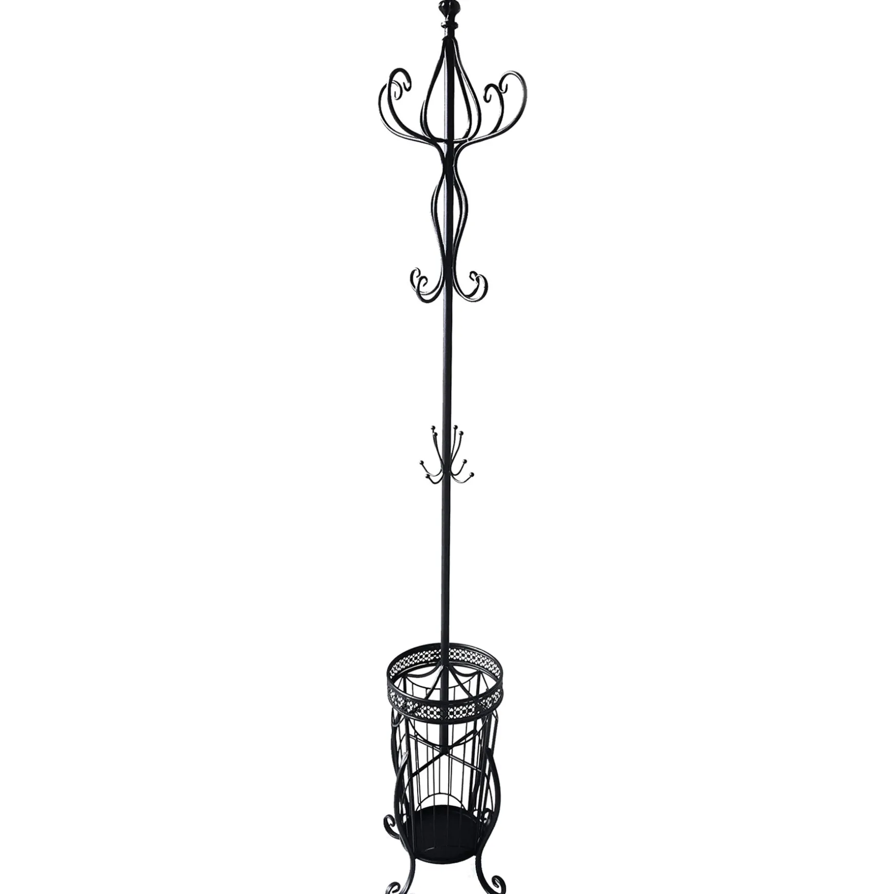 * Victorian Style Metal Coat Rack With Black Finish, 73 Flash Sale Shop