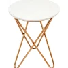 * White Marble-Top Side Table With Gold Metal Hairpin Legs Online Discount Shop