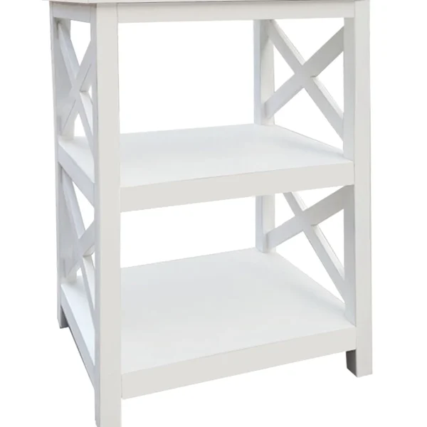 * White 2-Tier Xavier Accent Table, 26 Opening Sales Cheap