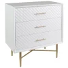 * White/Gold 3-Drawer Cabinet Discount Best