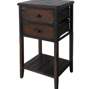 * Wood And Metal X-Side Table Less Expensive Clearance