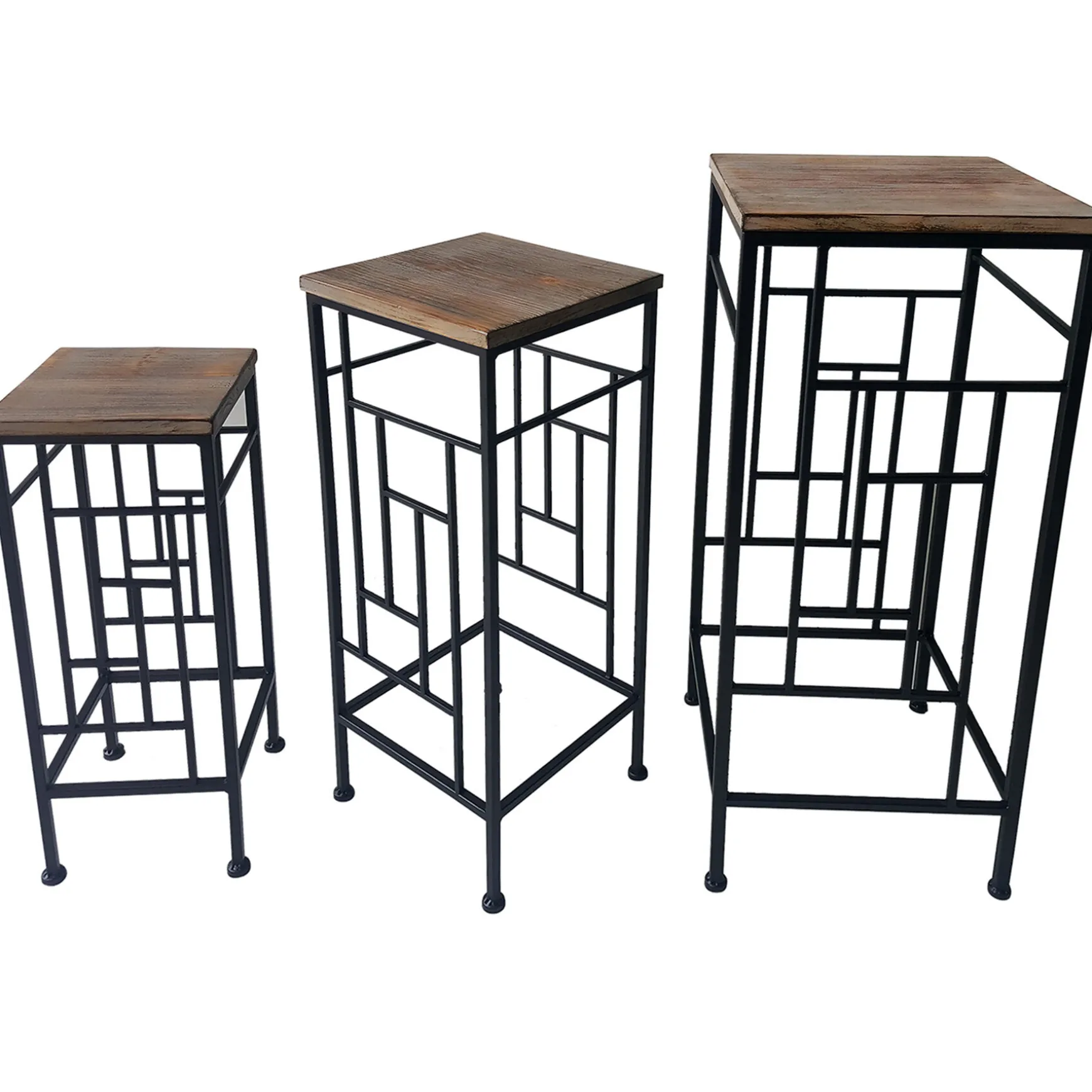 * Wood Top Plant Stand With Metal Frame, Small Exquisite Gifts Online